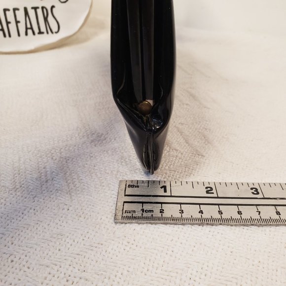 ETRA Vintage Black Patent Leather Clutch Evening Bag - Picture 11 of 11